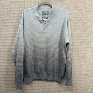 St. Croix Collections Mondo Uomo Ombre Gray V-Neck Sweater Men Size Large USA
